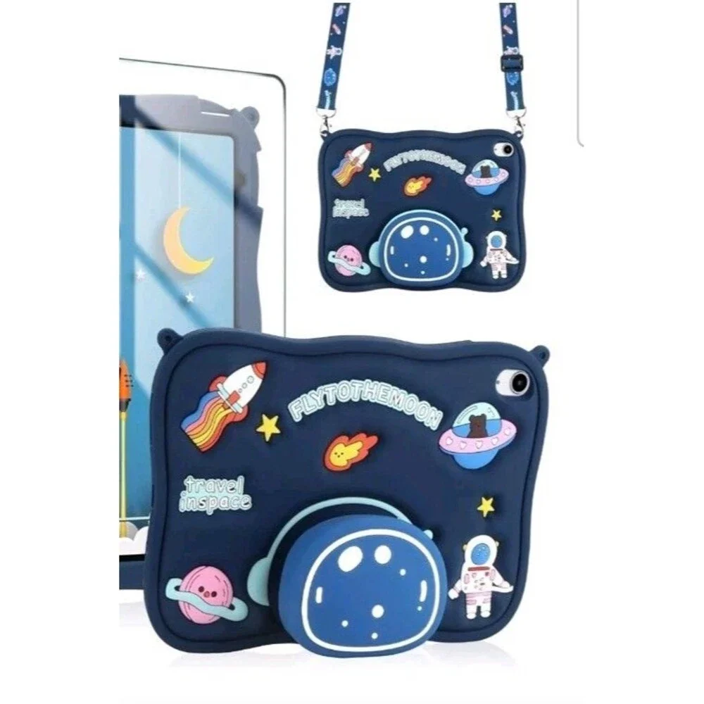 Kid Shockproof Astronauts Space Cosmic Bubble Case Cover For Tablet 10.9 Inch